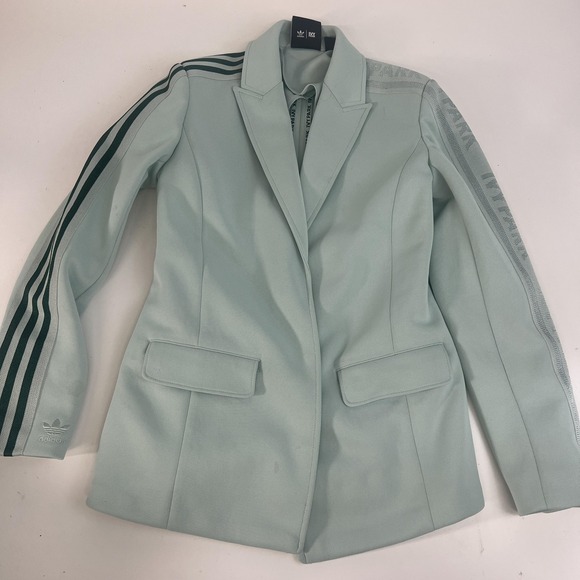 Adidas Ivy Park Blazer Jacket Womens Small Mint Green Track Stripe Beyonce - Picture 4 of 16